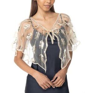 INC International Concepts, Art Deco Capelet, Champagne, One Size